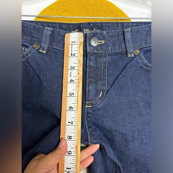 Ann Taylor Y2K straight Lindsay waist modern fit wide leg Blue dark Jeans Sz 8P - Picture 5 of 8